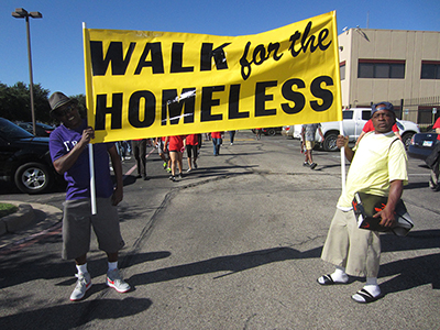 Walk for Homeless sign